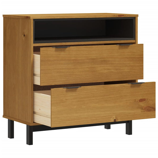 Vidaxl Drawer Cabinet Flam 80X40x80 Cm Solid Wood Pine Cabinets & Cupboards
