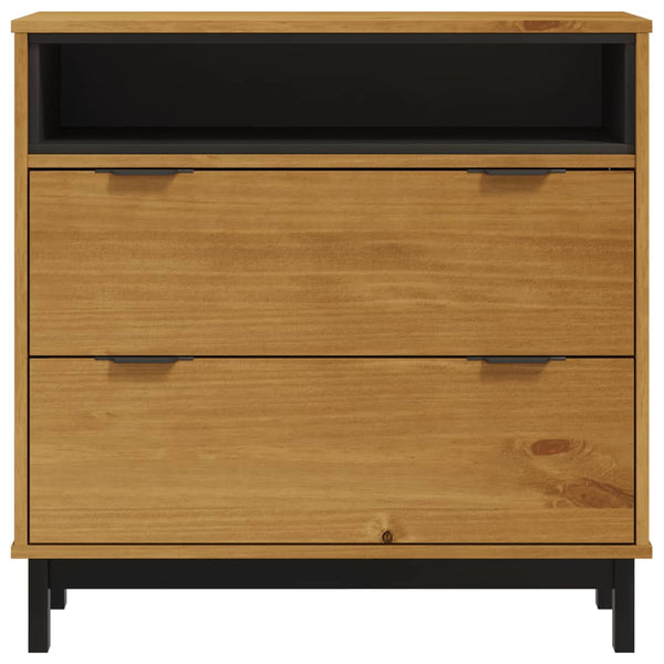 Vidaxl Drawer Cabinet Flam 80X40x80 Cm Solid Wood Pine Cabinets & Cupboards