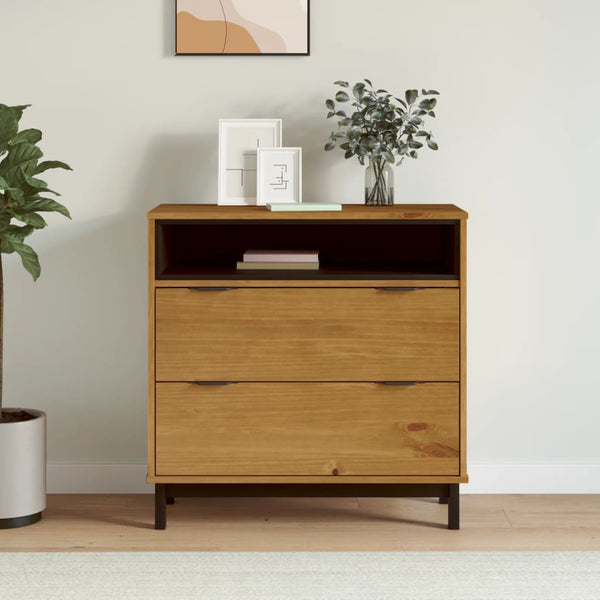 Vidaxl Drawer Cabinet Flam 80X40x80 Cm Solid Wood Pine Cabinets & Cupboards