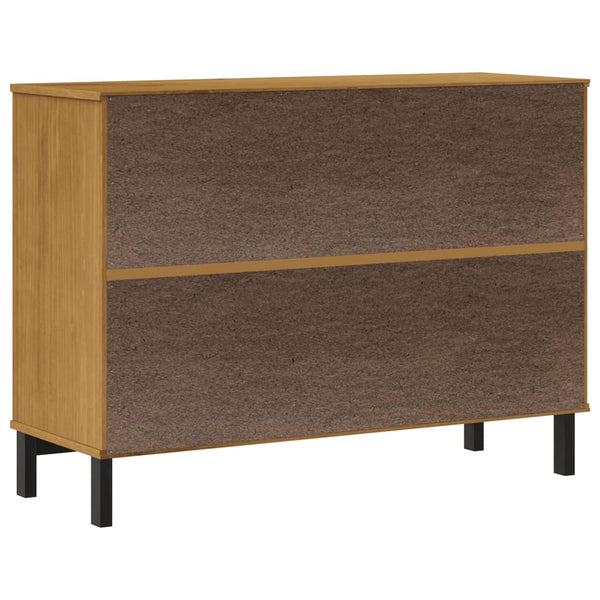 Sideboard With Glass Door Flam 110X40x80 Cm Solid Wood Pine Sideboards & Buffets