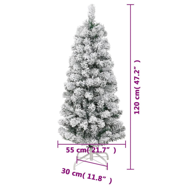 Artificial Hinged Christmas Tree With Flocked Snow 120 Cm Seasonal Decorations