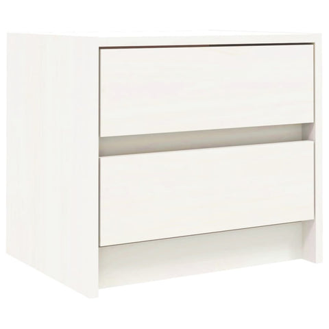 Bedside Cabinet White 40X31x35.5 Cm Solid Wood Pine Bedside Tables
