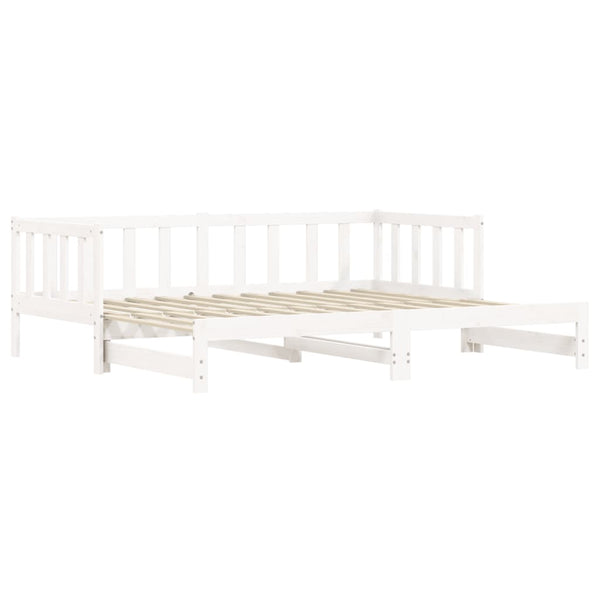 Sofa Beds Day Bed With Trundle White 92X187 Cm Single Size Solid Wood Pine