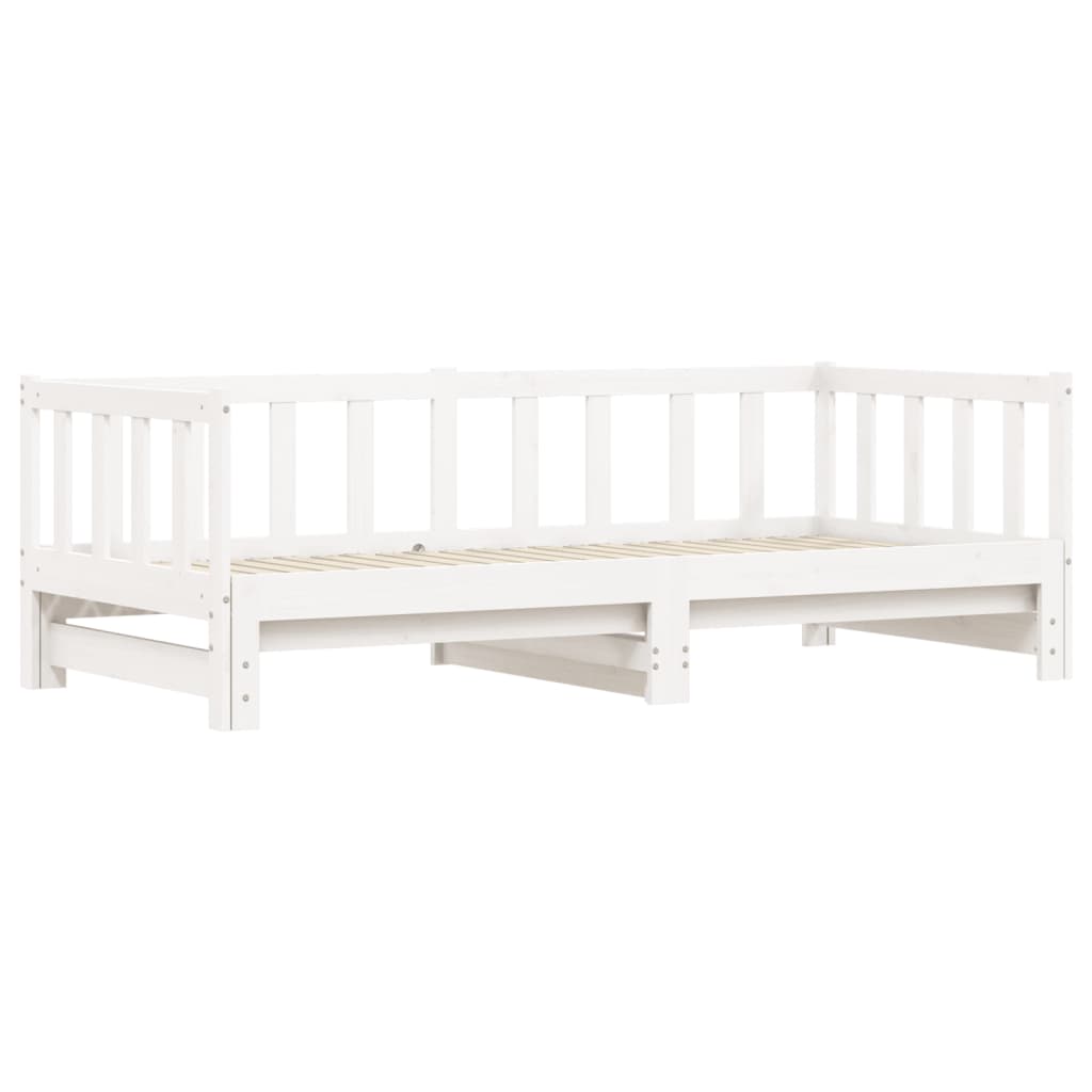 Sofa Beds Day Bed With Trundle White 92X187 Cm Single Size Solid Wood Pine