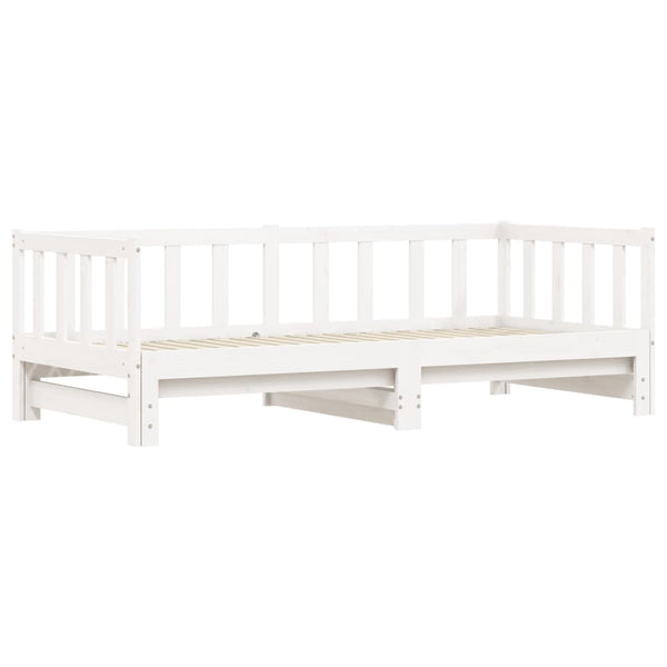 Sofa Beds Day Bed With Trundle White 92X187 Cm Single Size Solid Wood Pine