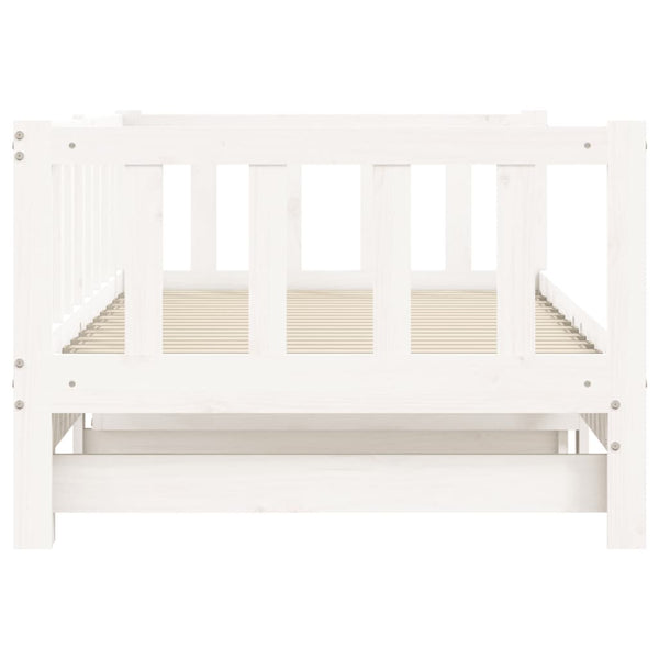 Sofa Beds Day Bed With Trundle White 92X187 Cm Single Size Solid Wood Pine