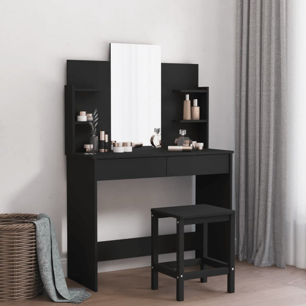 Dressing Table With Mirror Black 96X39x142 Cm Dressing Tables
