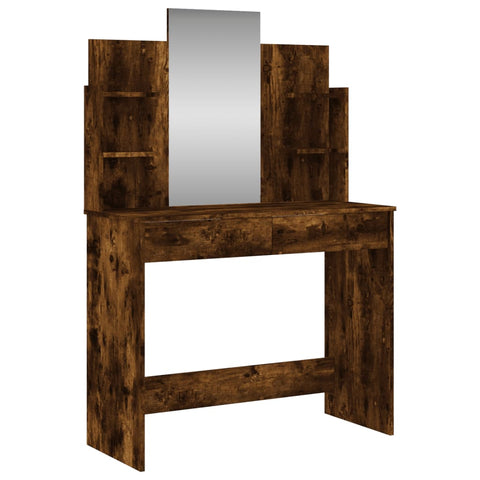 Dressing Table With Mirror Smoked Oak 96X39x142 Cm Dressing Tables