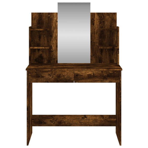Dressing Table With Mirror Smoked Oak 96X39x142 Cm Dressing Tables