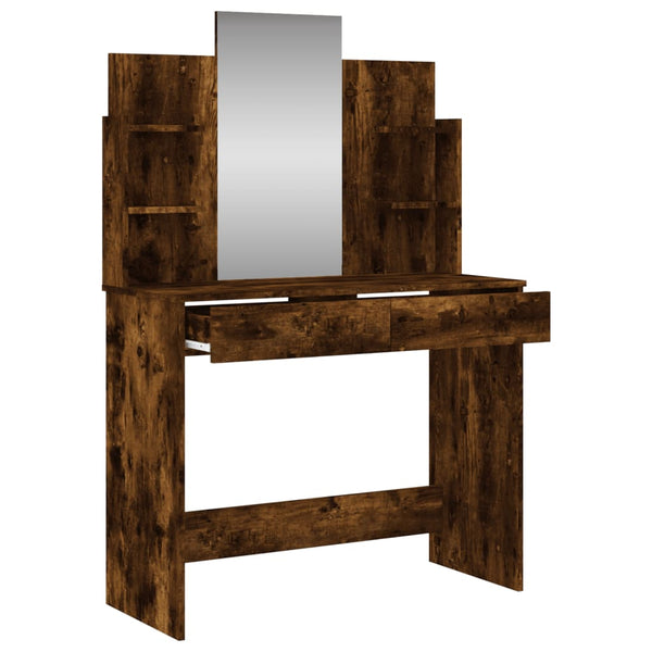 Dressing Table With Mirror Smoked Oak 96X39x142 Cm Dressing Tables