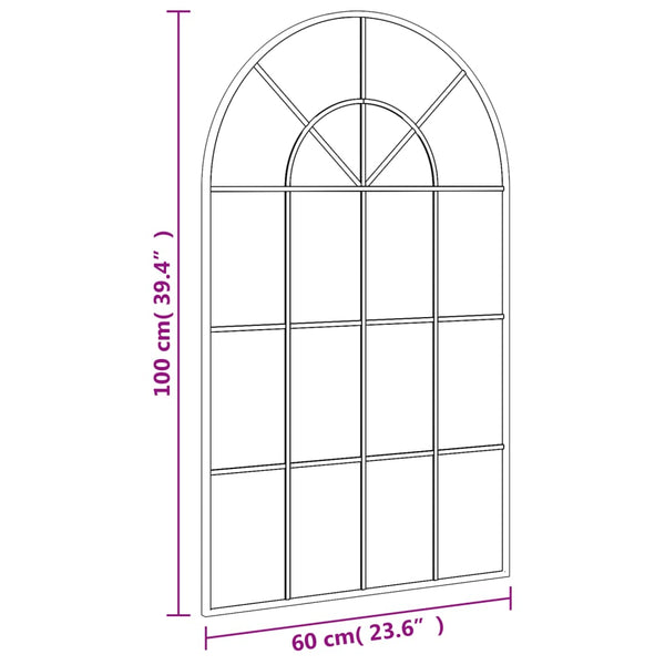 Wall Mirror Black 60X100 Cm Arch Iron Mirrors