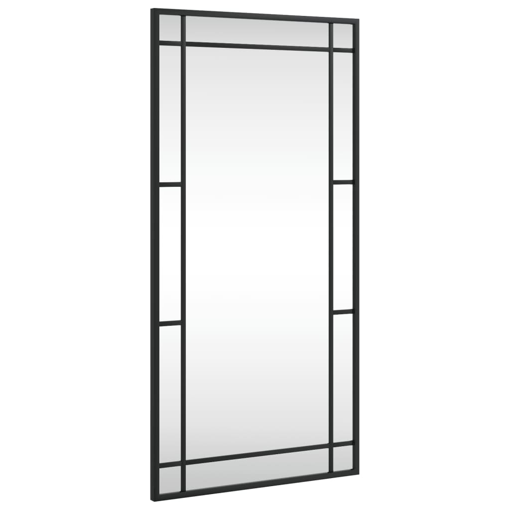 Wall Mirror Black 40X80 Cm Rectangle Iron Mirrors