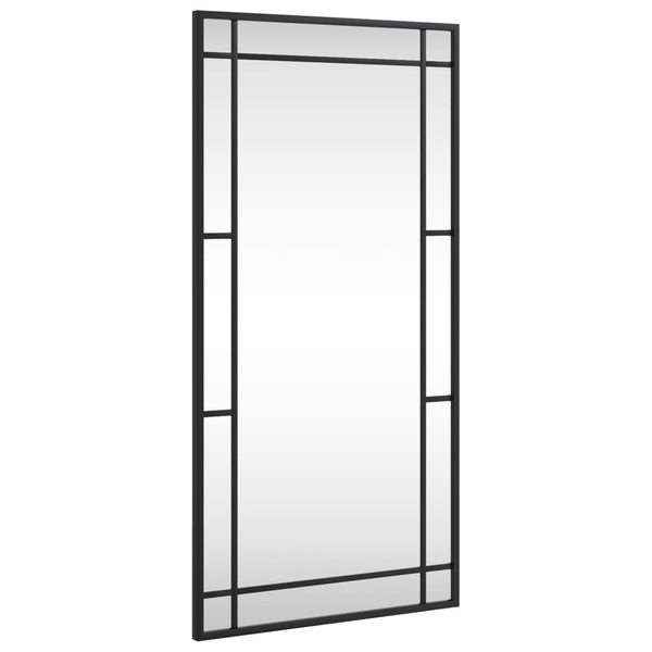 Wall Mirror Black 40X80 Cm Rectangle Iron Mirrors