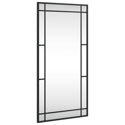 Wall Mirror Black 40X80 Cm Rectangle Iron Mirrors