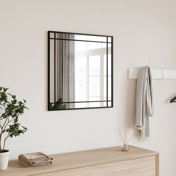 Wall Mirror Black 60X60 Cm Square Iron Mirrors