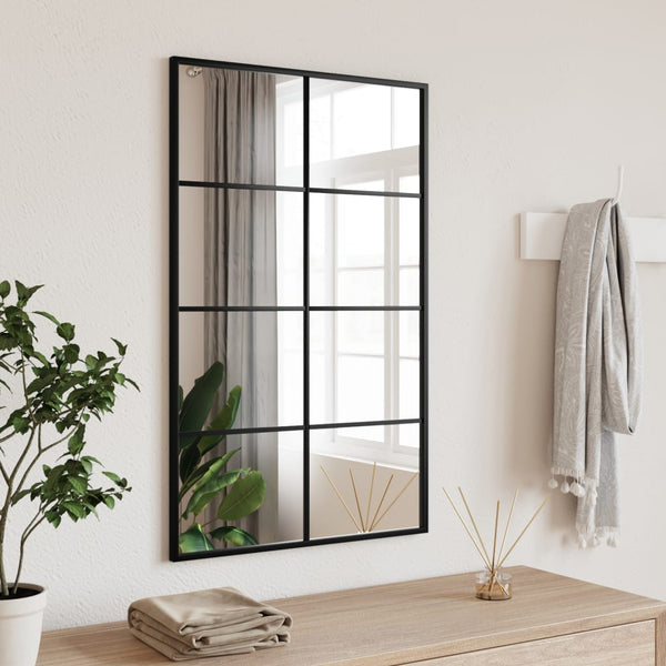Wall Mirror Black 50X80 Cm Rectangle Iron Mirrors