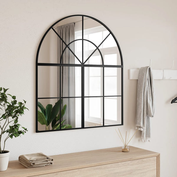 Wall Mirror Black 80X40 Cm Arch Iron Mirrors