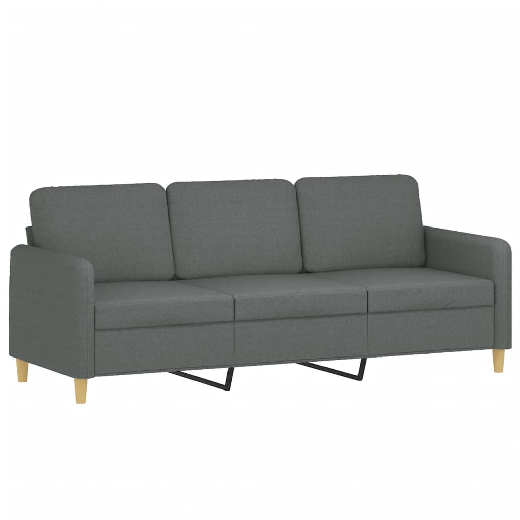 3 Seater Sofa Dark Grey Fabric 180 Cm Sofas Armchairs & Couches