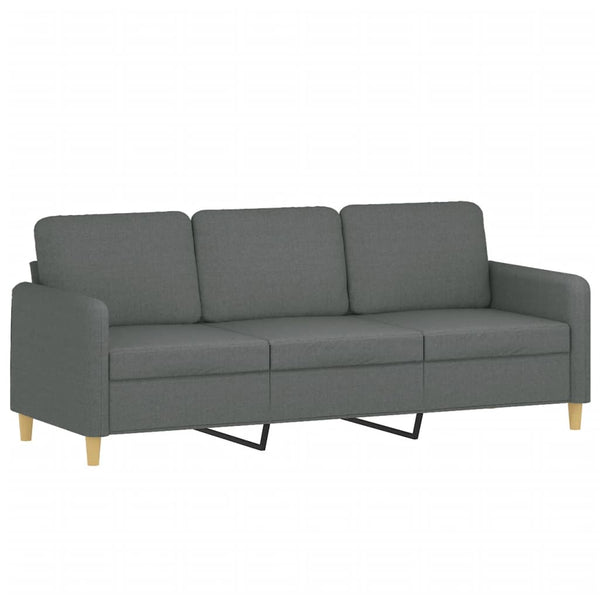3 Seater Sofa Dark Grey Fabric 180 Cm Sofas Armchairs & Couches