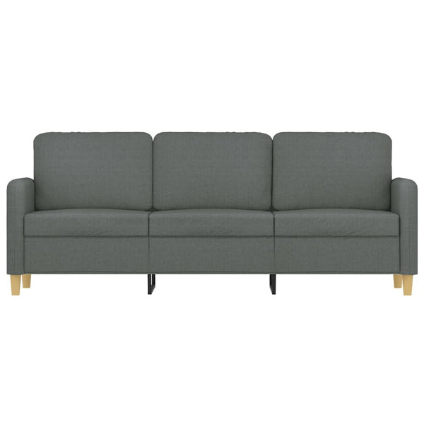 3 Seater Sofa Dark Grey Fabric 180 Cm Sofas Armchairs & Couches