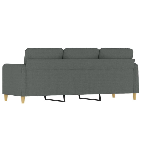 3 Seater Sofa Dark Grey Fabric 180 Cm Sofas Armchairs & Couches