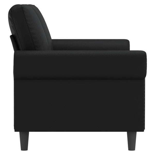 2 Seater Sofa Black 140 Cm Faux Leather Sofas Armchairs & Couches