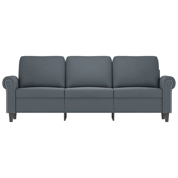 3 Seater Sofa Dark Grey 180 Cm Velvet Sofas Armchairs & Couches