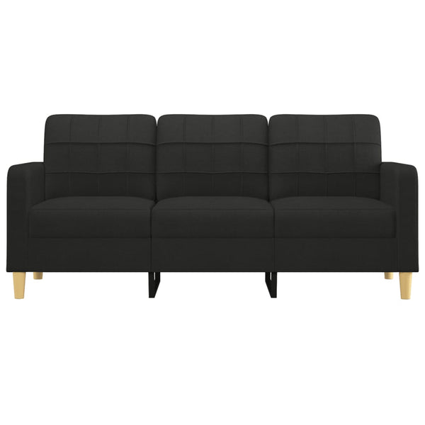 3 Seater Sofa Black 180 Cm Fabric Sofas Armchairs & Couches