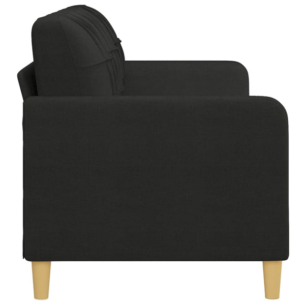 3 Seater Sofa Black 180 Cm Fabric Sofas Armchairs & Couches