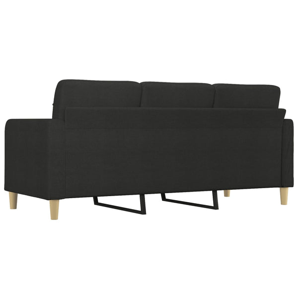 3 Seater Sofa Black 180 Cm Fabric Sofas Armchairs & Couches