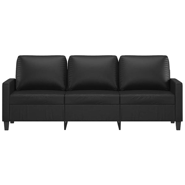 Vidaxl 3 Seater Sofa Black 180 Cm Faux Leather Sofas Armchairs & Couches