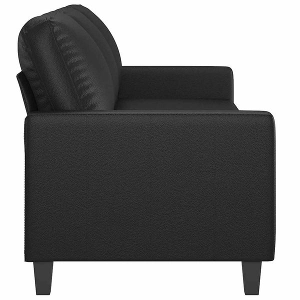 Vidaxl 3 Seater Sofa Black 180 Cm Faux Leather Sofas Armchairs & Couches