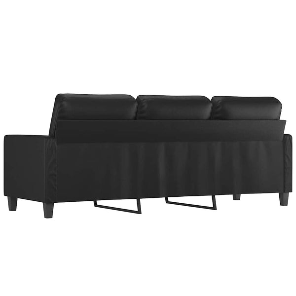 Vidaxl 3 Seater Sofa Black 180 Cm Faux Leather Sofas Armchairs & Couches