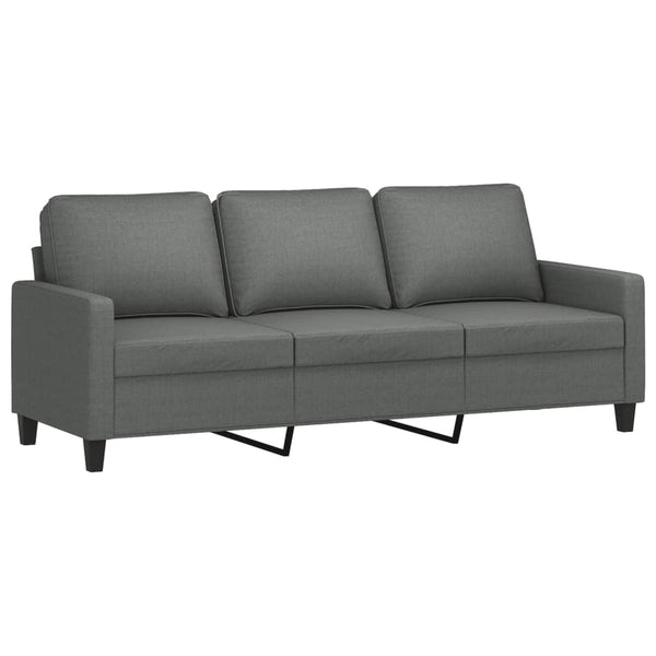 3 Seater Sofa Dark Grey 180 Cm Fabric Sofas Armchairs & Couches