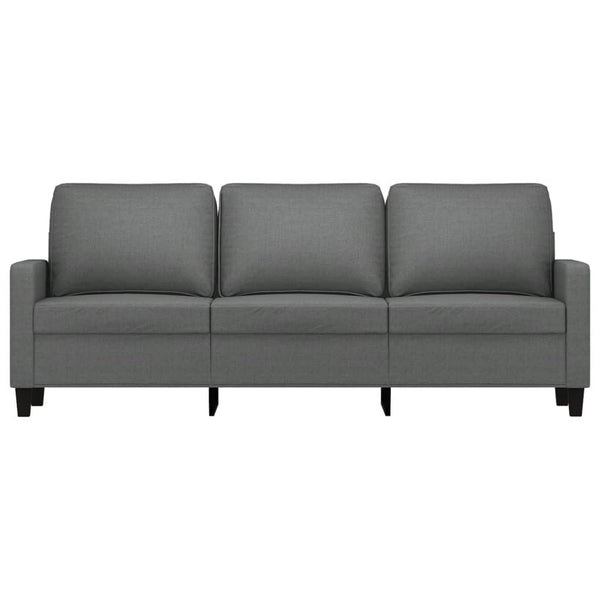 3 Seater Sofa Dark Grey 180 Cm Fabric Sofas Armchairs & Couches