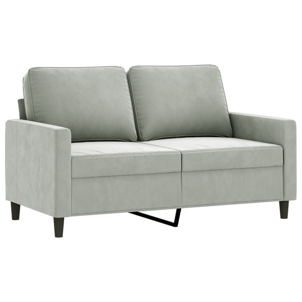 2 Seater Sofa Light Grey 120 Cm Velvet Sofas Armchairs & Couches