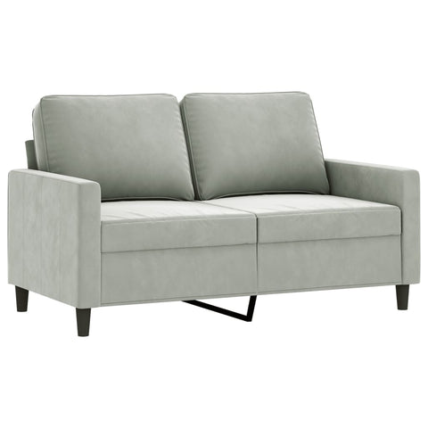 2 Seater Sofa Light Grey 120 Cm Velvet Sofas Armchairs & Couches
