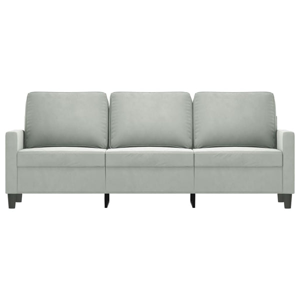 3 Seater Sofa Light Grey 180 Cm Velvet Sofas Armchairs & Couches