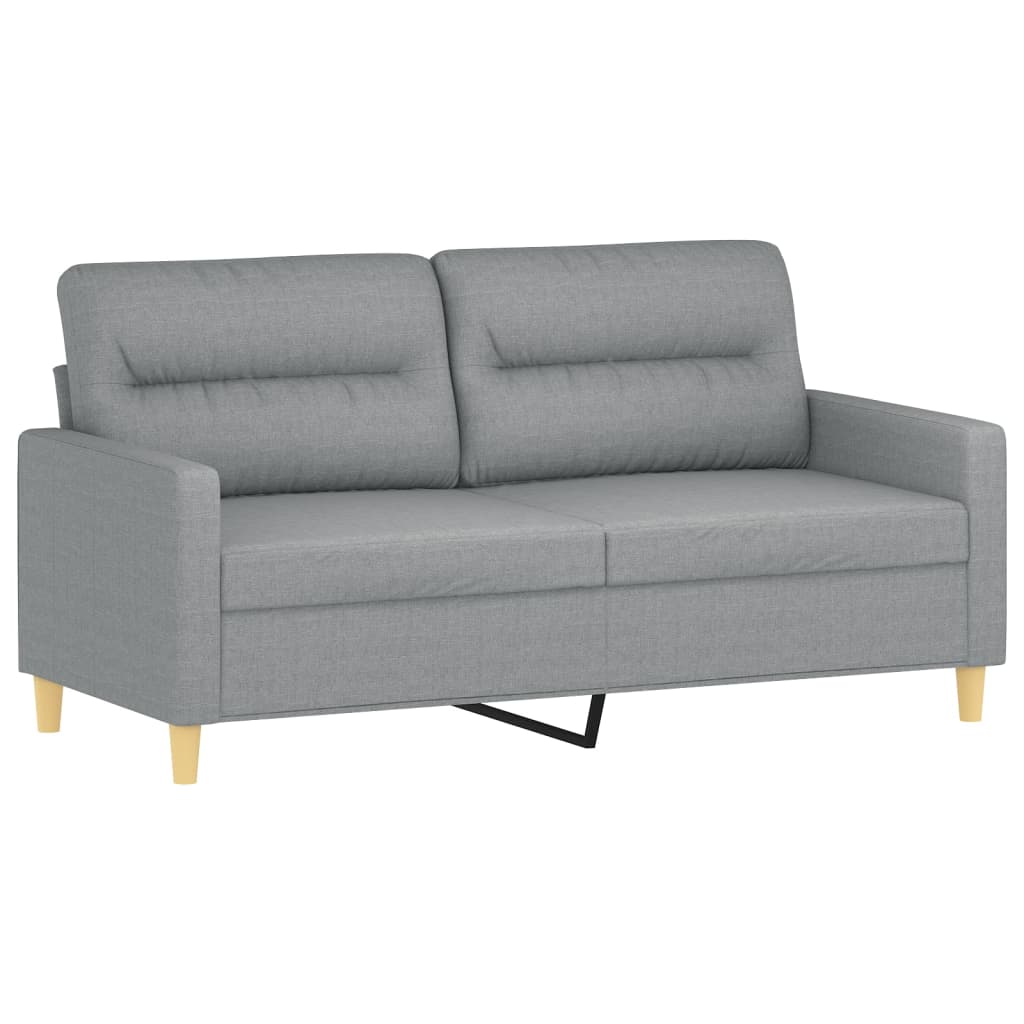 Sofas Armchairs & Couches 2 Seater Sofa Light Grey 140 Cm Fabric