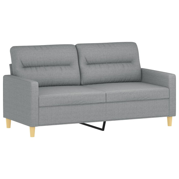 Sofas Armchairs & Couches 2 Seater Sofa Light Grey 140 Cm Fabric