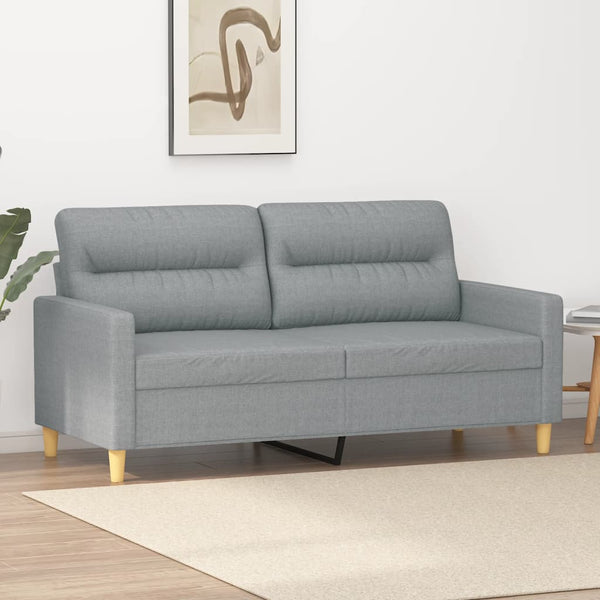 2 Seater Sofa Light Grey 140 Cm Fabric Sofas Armchairs & Couches