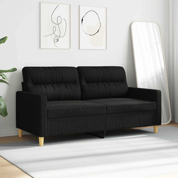 Vidaxl 2 Seater Sofa Black 140 Cm Fabric Sofas Armchairs & Couches