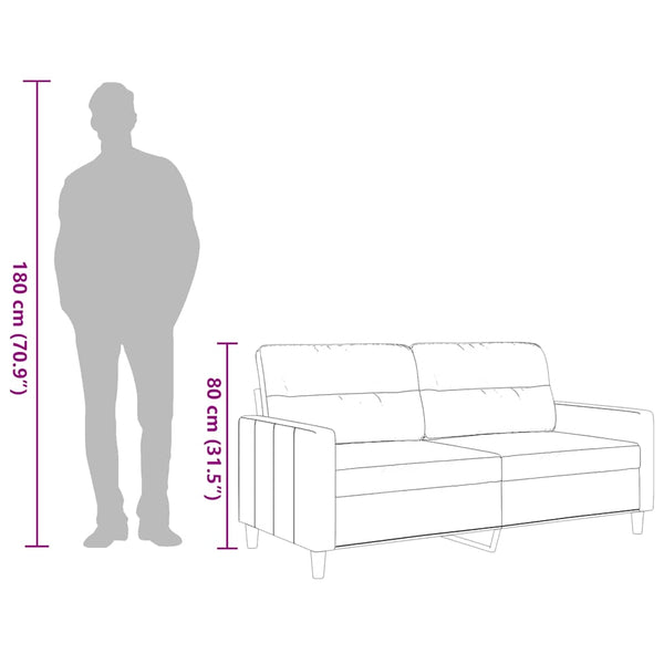 Vidaxl 2 Seater Sofa Black 140 Cm Fabric Sofas Armchairs & Couches