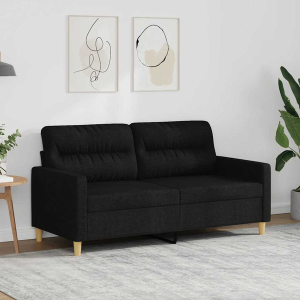 Vidaxl 2 Seater Sofa Black 140 Cm Fabric Sofas Armchairs & Couches