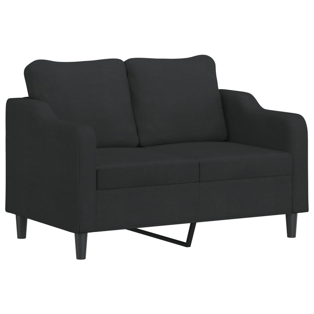 2 Seater Sofa Black 120 Cm Fabric Sofas Armchairs & Couches