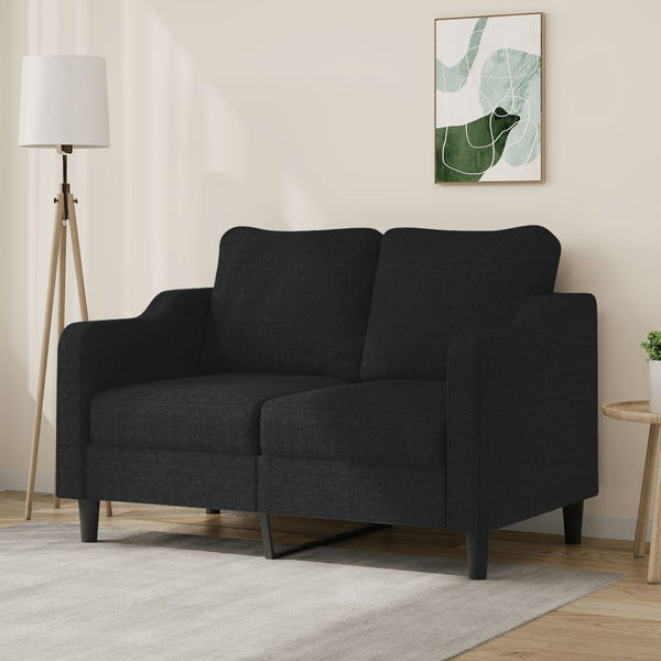 Sofas Armchairs & Couches 2 Seater Sofa Black 120 Cm Fabric