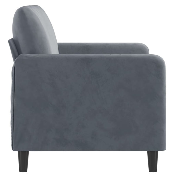 2 Seater Sofa Dark Grey 120 Cm Velvet Sofas Armchairs & Couches