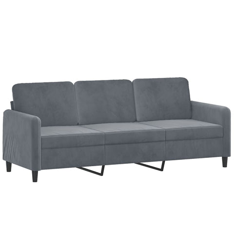 3 Seater Sofa Dark Grey Velvet 180 Cm Sofas Armchairs & Couches