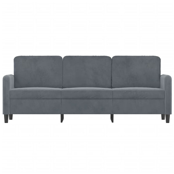 3 Seater Sofa Dark Grey Velvet 180 Cm Sofas Armchairs & Couches