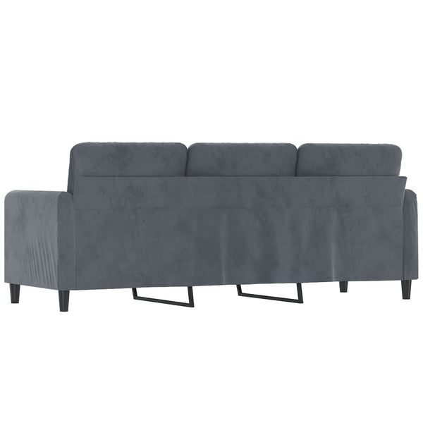 Sofas Armchairs & Couches 3 Seater Sofa Dark Grey Velvet 180 Cm